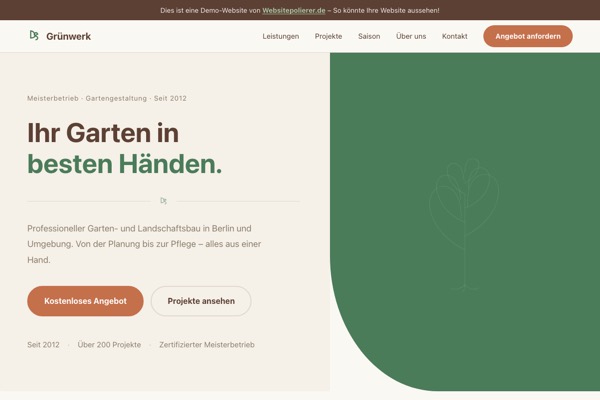 Demo: Gartenbau Website